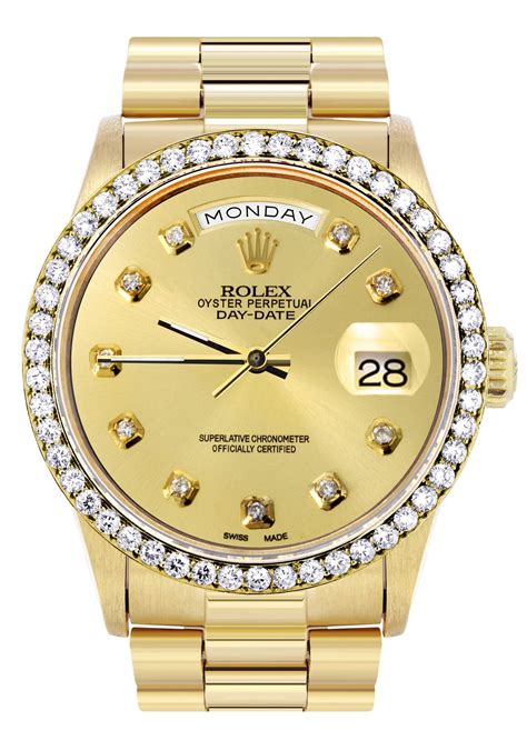 weight of gold in rolex day date|Rolex 18k gold watch price.